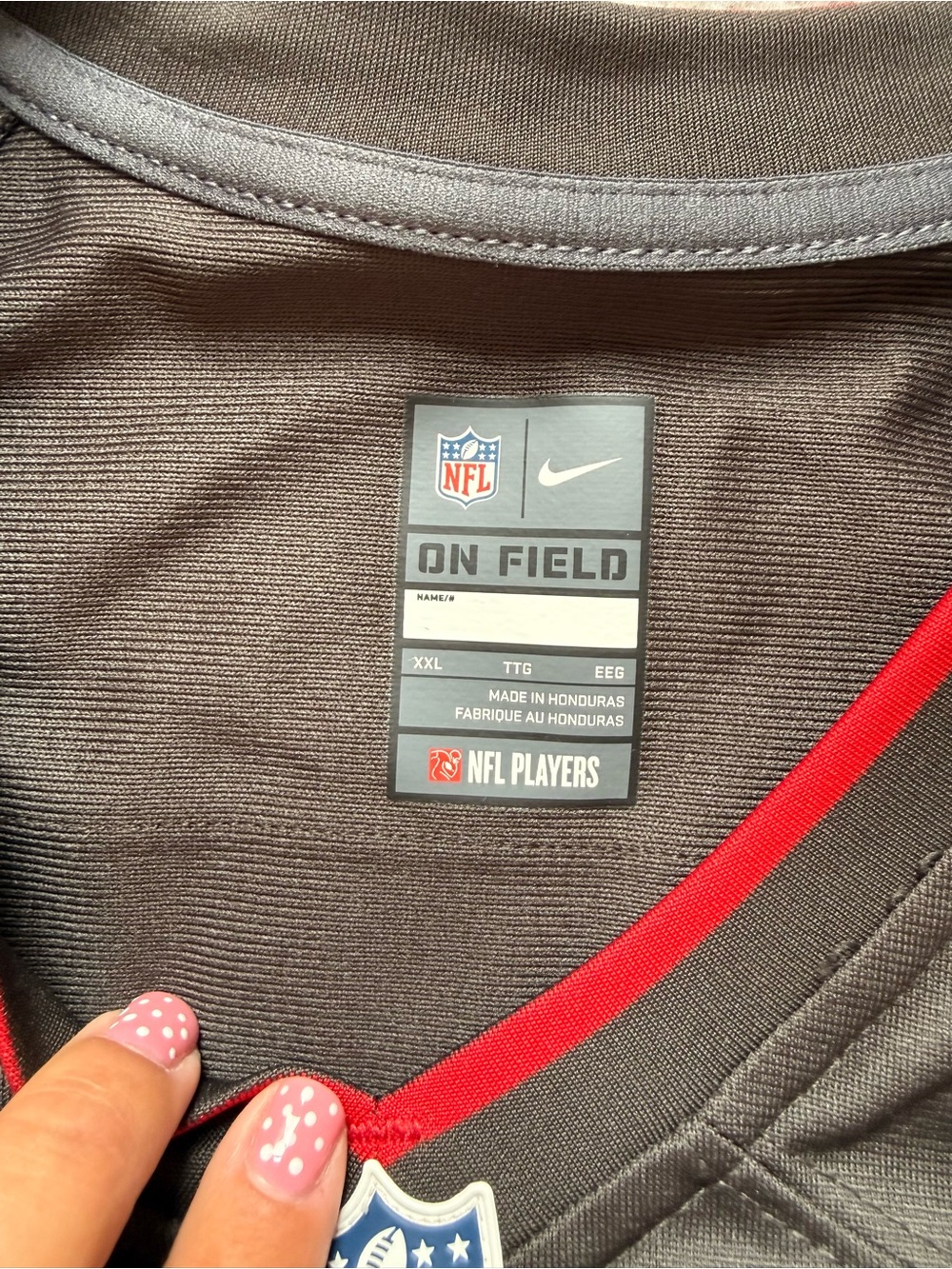 NFL Women’s Black and Red #12 Buccaneers Jersey - Picture 2 of 3